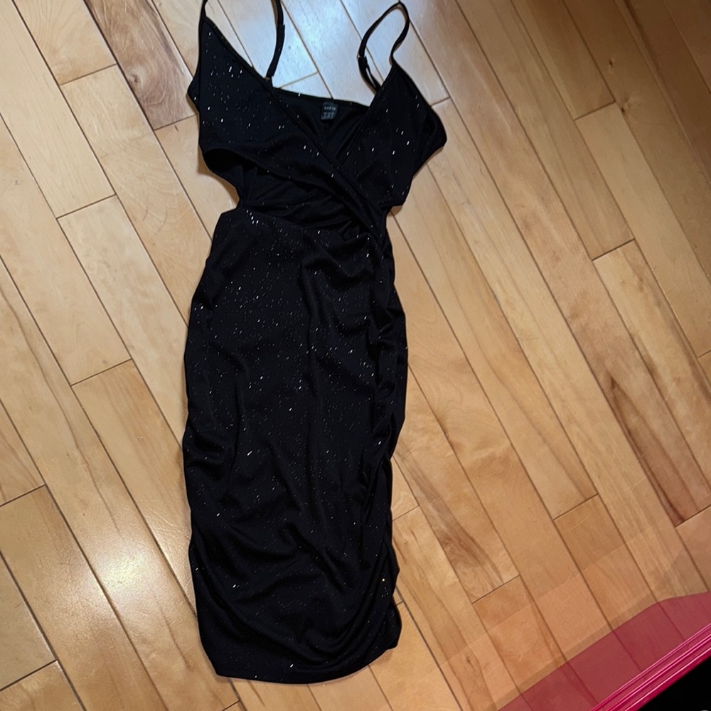 Black sparkly dress with side cut outs